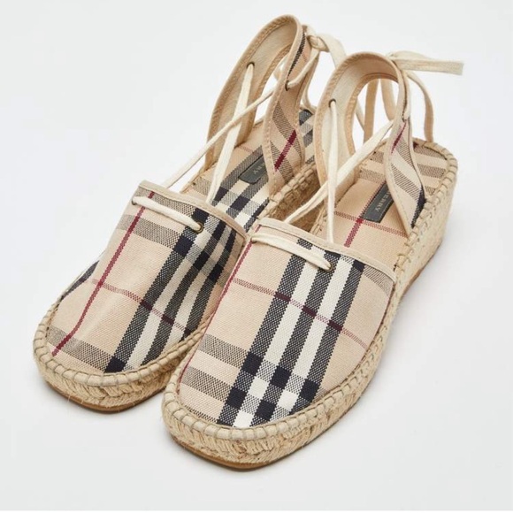 Burberry check canvas nova espadrilles size 36 - Picture 1 of 6